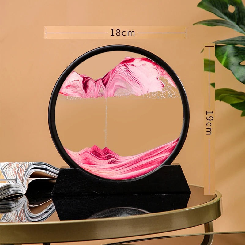 3D Moving Sand Art Picture Round Glass Deep Sea Sandscape Hourglass