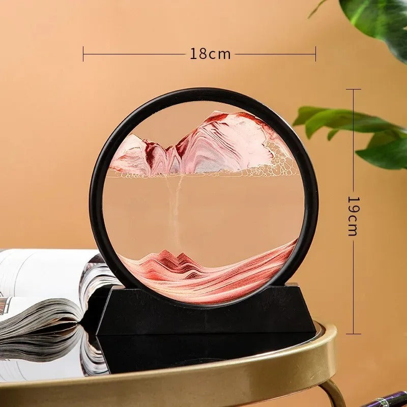 3D Moving Sand Art Picture Round Glass Deep Sea Sandscape Hourglass