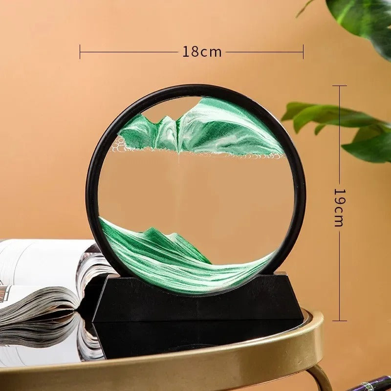 3D Moving Sand Art Picture Round Glass Deep Sea Sandscape Hourglass